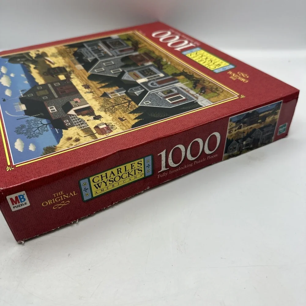 MB Charles Wysocki Cape Village Americana 1000 pc Jigsaw Puzzle‎ 2000 Complete